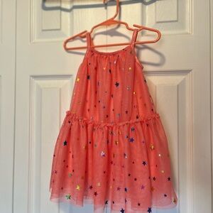 Cat & Jack Coral Starry Tulle Dress & Bloomers Set